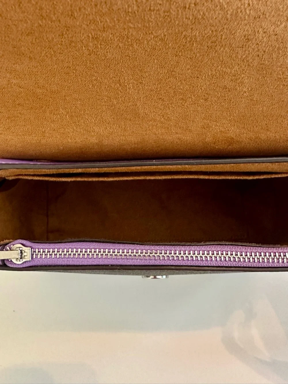 New COACH OUTLET Morgan Top Handle Satchel Purple 2way Hand Bag Shoulder rare - Picture 7 of 7